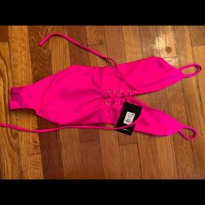 fashion nova one piece hot pink swimsuit